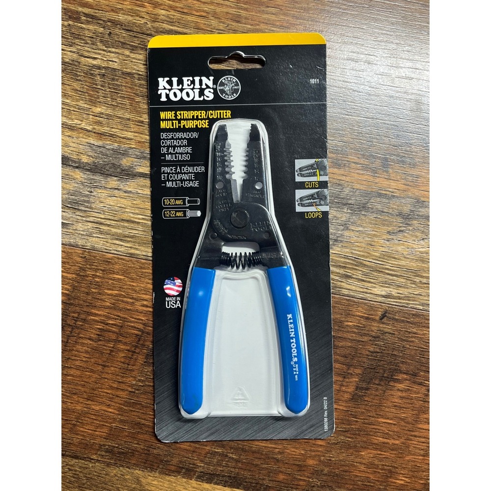 Klein Tools 1011 Multi-Purpose Wire Stripper and Cutter 10-20 AWG Solid Blue